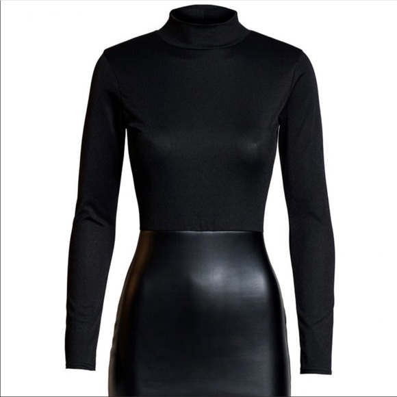 🌼NWT Gorgeous Leatherette Bottom Dress - Picture 4 of 4